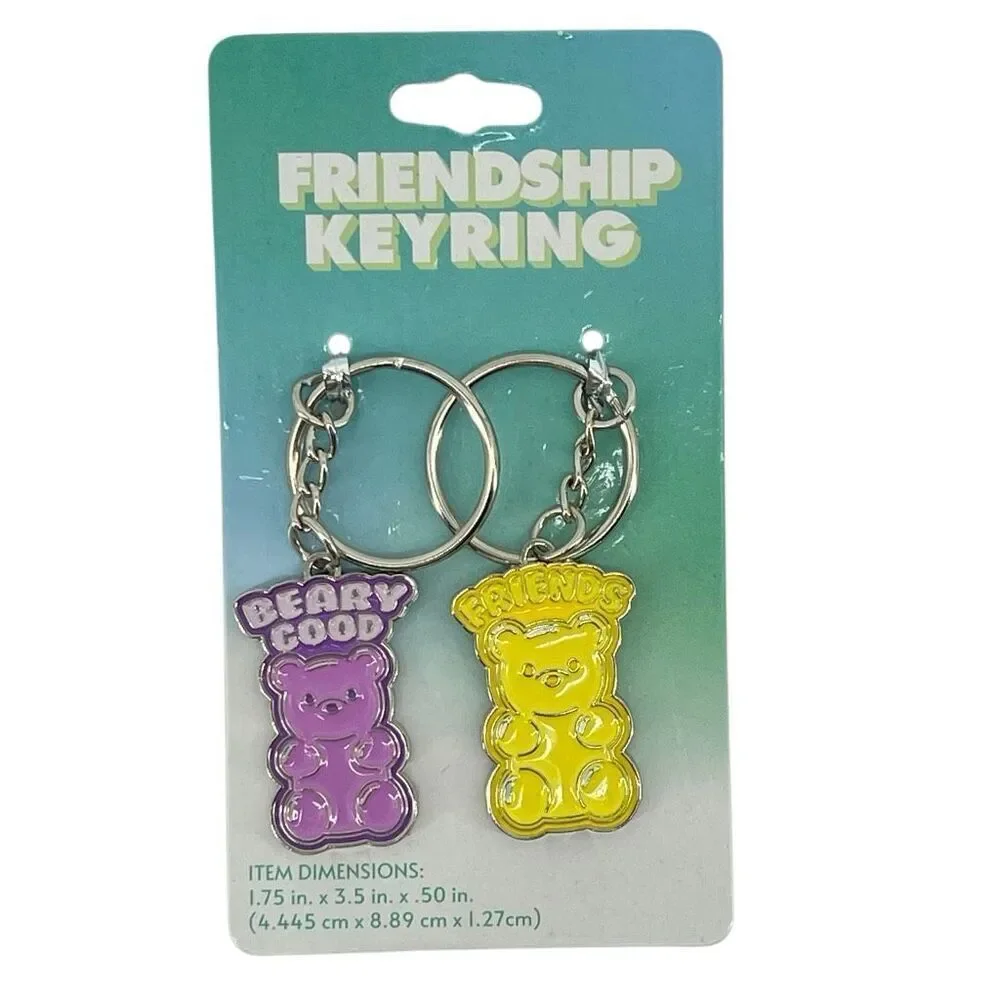 Friendship Gummy Bear Keychain Set BFF Keyring Duo Beary Good Friends Gift New